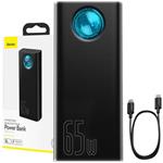 Power banka Baseus Amblight QC 30000mAh 65W čierna s káblom USB-C - USB-C 1m