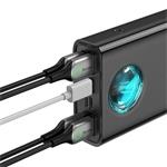Power banka Baseus Amblight QC 30000mAh 65W čierna s káblom USB-C - USB-C 1m