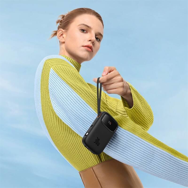 Power banka Baseus Qpow2 10000mAh 30W černá s USB-C kabelem