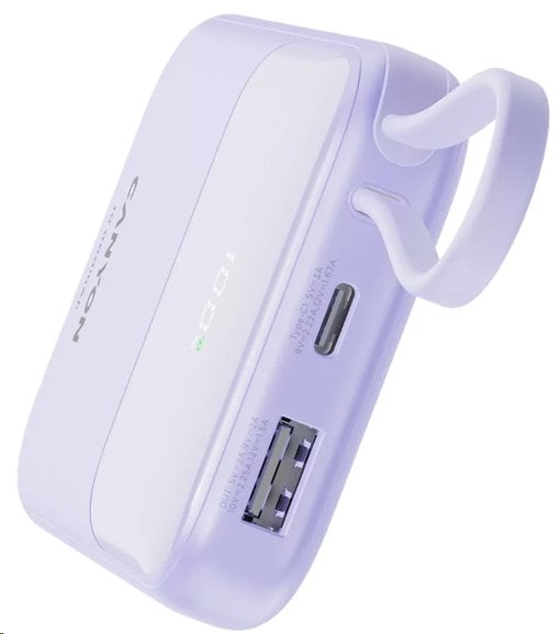 Power banka CANYON PB-101, 10000mAh PD22,5W, fialová