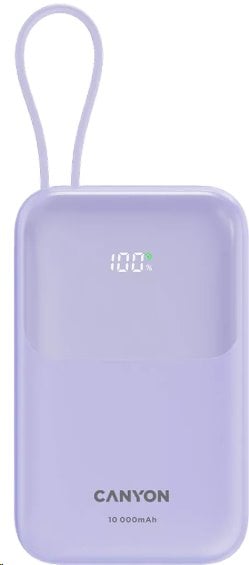 Power banka CANYON PB-101, 10000mAh PD22,5W, fialová