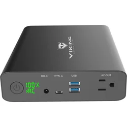 Power banka Viking NF130W s výstupom 220 V, 64000 mAh, čierna