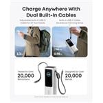 Powerbank Anker 25000 mAh, 165 W s káblom USB-C strieborná
