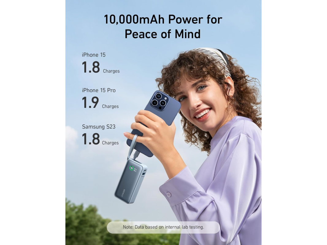 Powerbank Anker 545 10000mAh, 30W s káblom USB-C čierna