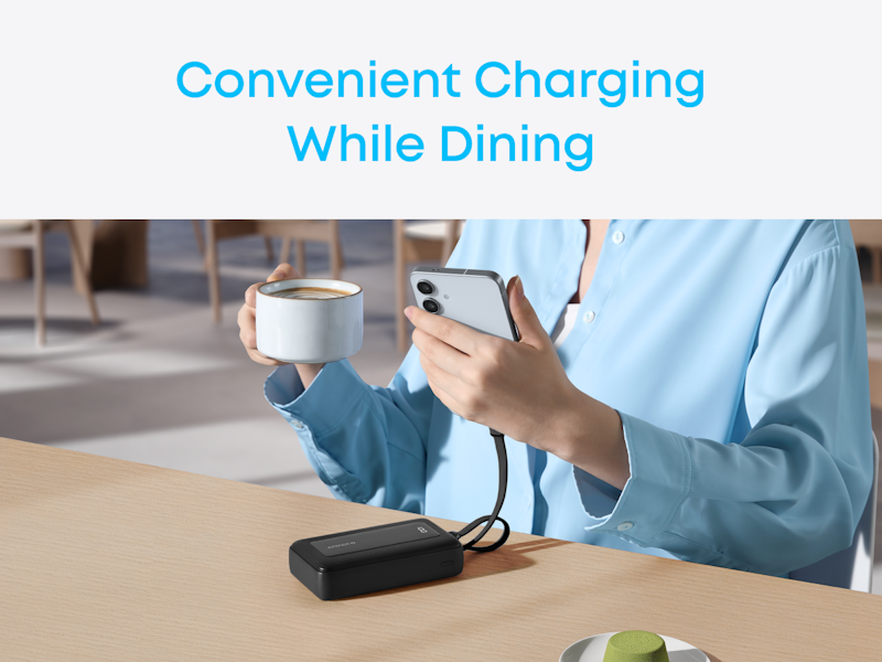 Powerbank Anker Zolo 20000mAh, 45W s 2xUSB-C káblom čierna