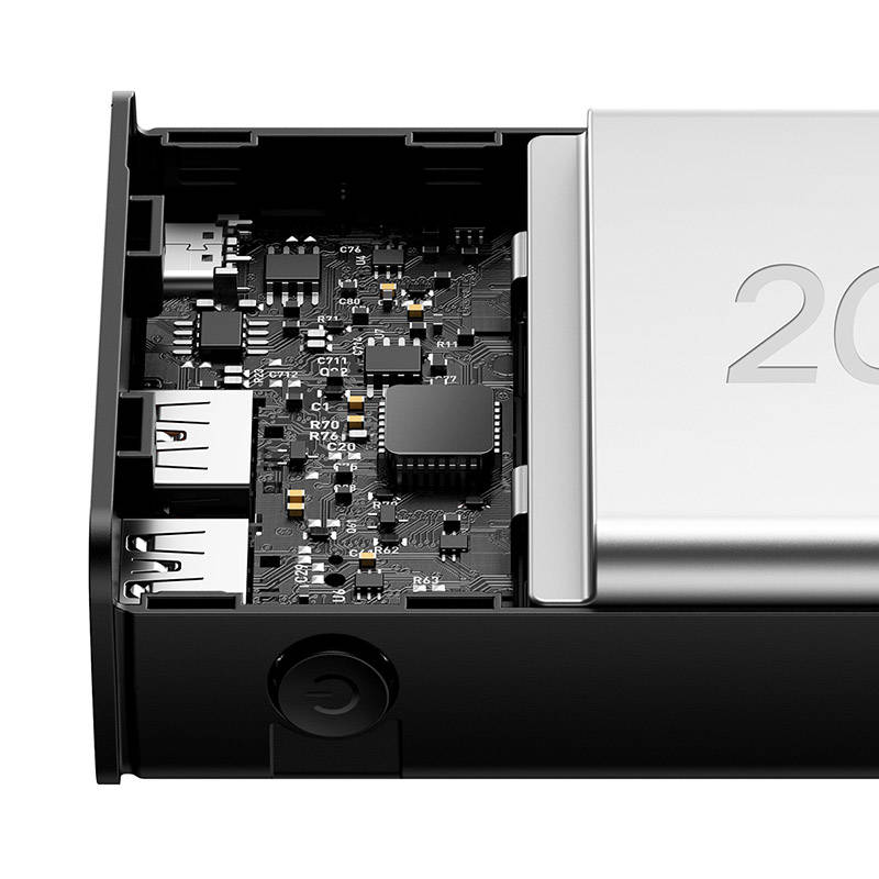 Powerbank Baseus Adaman Metal, 20000mAh, 2xUSB, USB-C 30W (čierna)