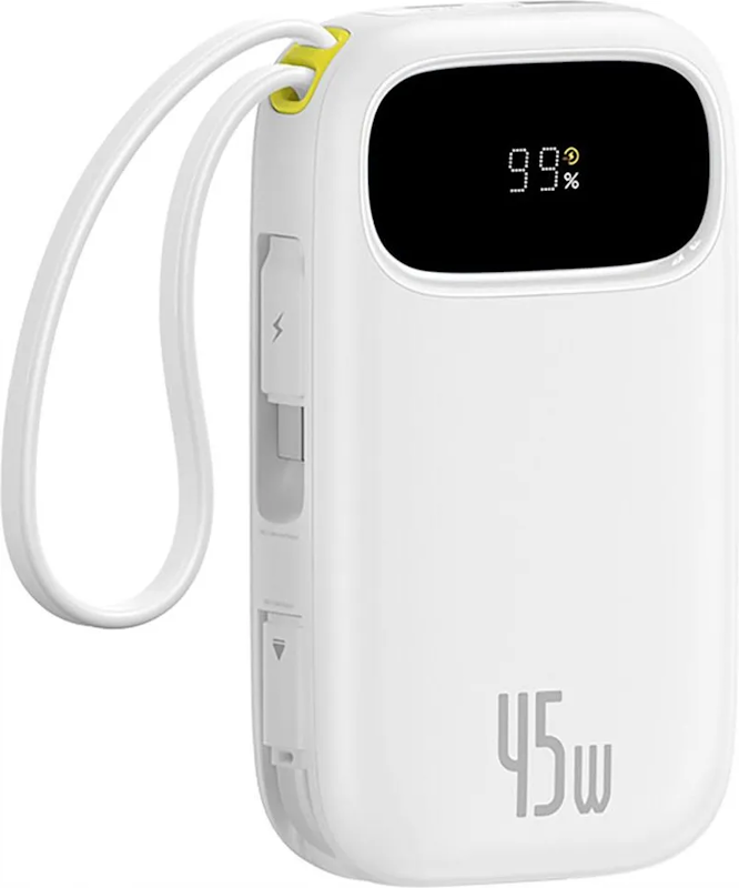 Powerbank Baseus EnerFill FC31 Qpow 3 20000mAh, 45W, s káblom USB-C a Lightning, biela