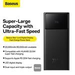 Powerbank Baseus Star-Lord 30000mAh, 22,5W čierna