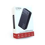 Powerbank C-tech 30000mAh, Li-Pol, 20W, USB-C/USB-A/micro USB