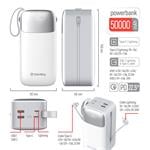 Powerbank ColorWay 50 000 mAh, 1x USB QC3.0/ USB-C/ Lightning/ 22,5 W/ biela