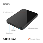 Powerbank FIXED MagZen 5 Crystal s Qi2 a MagSafe, 5000 mAh, čierna