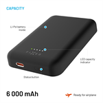 Powerbank FIXED MagZen s bezdrôtovým nabíjaním Magsafe, 6 000 mAh, čierna