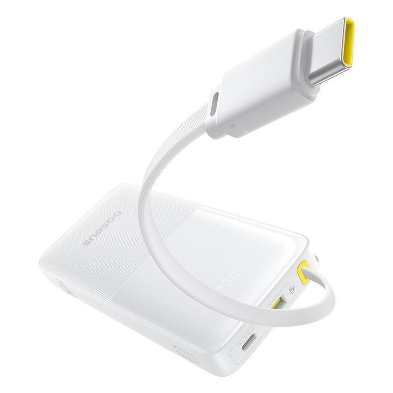 Powerbanka Baseus Bipow 2 10000mAh 20W s kabelem USB-C bílá