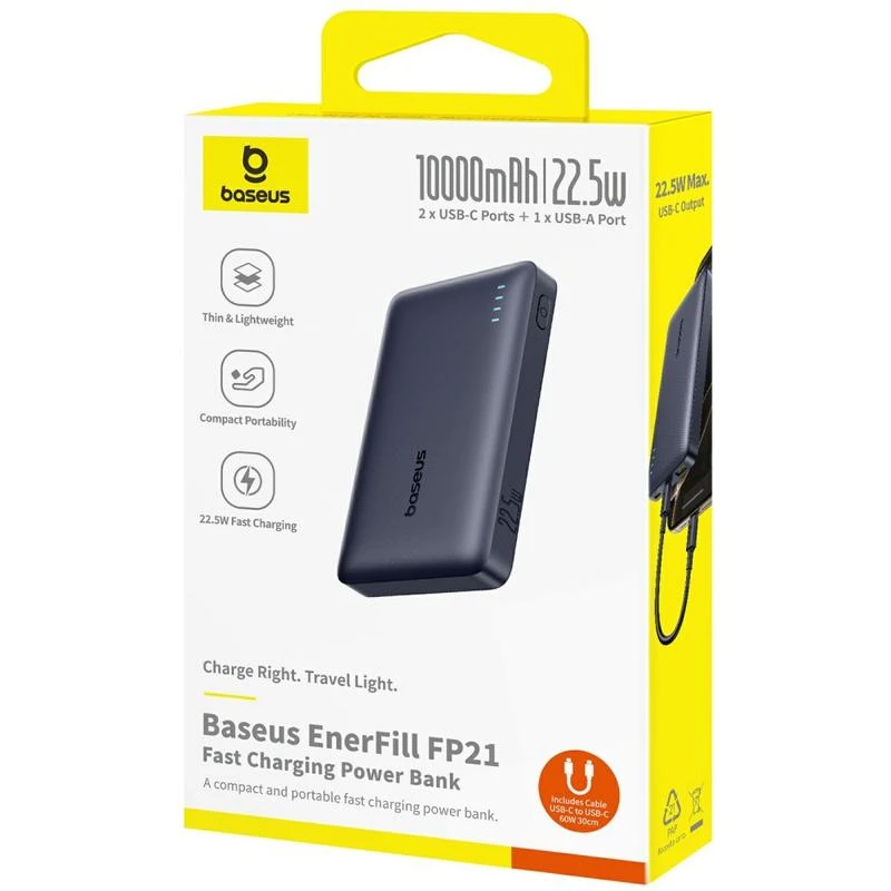 Powerbanka Baseus EnerFill FP21 10000mAh, 22,5W černá