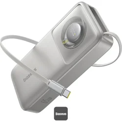 Powerbanka Baseus Free2Pull 20000mAh, 65W, s kabelem USB-C bílá