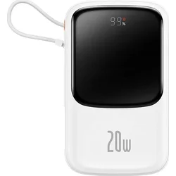 Powerbanka Baseus Qpow Pro 10000mAh, 20W, s kabelem Lightning bílá