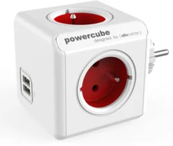 POWERCUBE multifunkční zásuvkový systém ORIGINAL USB červená 8718444085935 - Kabely + redukce