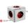 POWERCUBE multifunkčný zásuvkový systém EXTENDED RED- kocka 5 zásuviek 1,5 m kábel