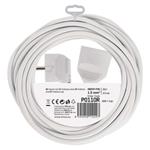 Predlžovací kábel 10 m / 1 zásuvka / biely / PVC / 1,5 mm2