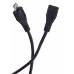 Predlžovací kábel PremiumCord microUSB 2.0 samec-samica, čierny 5 m
