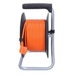 Predlžovací kábel Solight, 4 zásuvky, 25 m, 3x 1,0 mm2, oranžový kábel