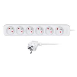 Predlžovací kábel Solight, 6 zásuviek, biely, 1,5 m