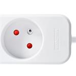 Predlžovací kábel Solight, 6 zásuviek, biely, 2 m