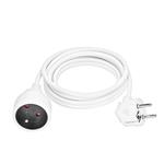 Predlžovací kábel Solight - konektor, 1 zásuvka, 3 m, 3 x 1 mm2, biely