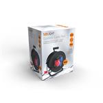 Predlžovací kábel Solight na bubne, 3 zásuvky, 400V + 230V, 25m gumový kábel 5x1,5mm2, IP44