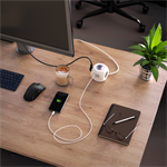 Predlžovacia kocka Hama, 3x schuko zásuvka, 2x USB-C, 2x USB-A, 1,4 m