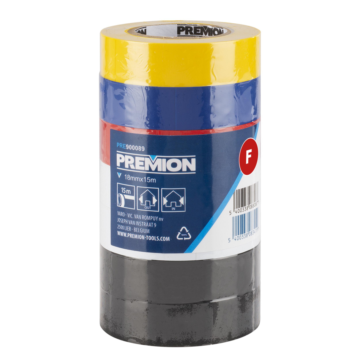 Premion PRE900089 – Izolačná páska z PVC, 7 ks v rôznych farbách, 18 mm × 15 m