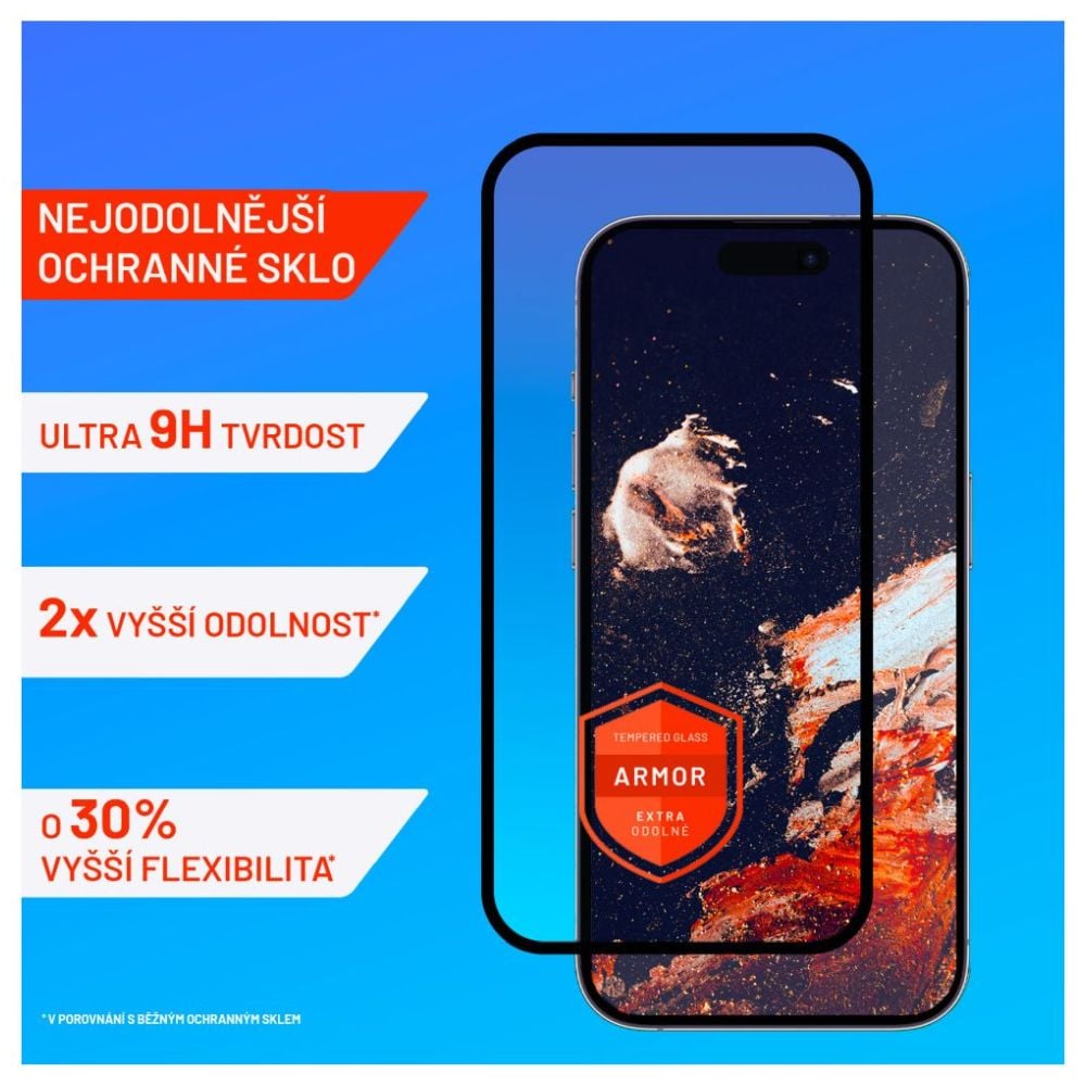 Prémiové ochranné tvrdené sklo FIXED Armor s aplikátorom pre Apple iPhone 15 Pro Max, čierne