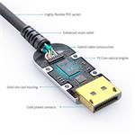 PremiumCord 8K Optický DisplayPort 1.4 přípojný kabel M/M, zlacené konekt. 30m