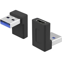 PremiumCord 90° ohnutý USB-C samica na USB3.0 typ A samec