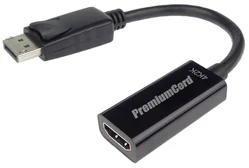 PremiumCord adaptér DisplayPort - HDMI Male/Female, support 3D, 4K*2K@30Hz, 20cm kportad11 - Kabely + redukce