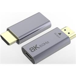 PremiumCord Adaptér USB-C na HDMI rozlišení obrazu 8K@60Hz,4K@144Hz Aluminium