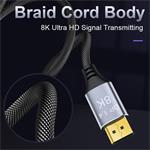 PremiumCord DisplayPort 1.4 přípojný kabel 32,4Gbit/s, rozlišení 8K, kovové a zlacené konektory, 1,5m