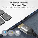 PremiumCord DisplayPort 1.4 přípojný kabel 32,4Gbit/s, rozlišení 8K, kovové a zlacené konektory, 9m