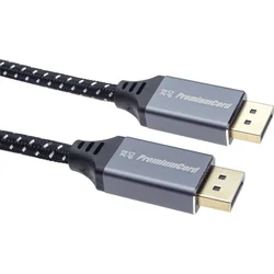 PremiumCord DisplayPort 1.4 přípojný kabel, kovové a zlacené konektory, 3m