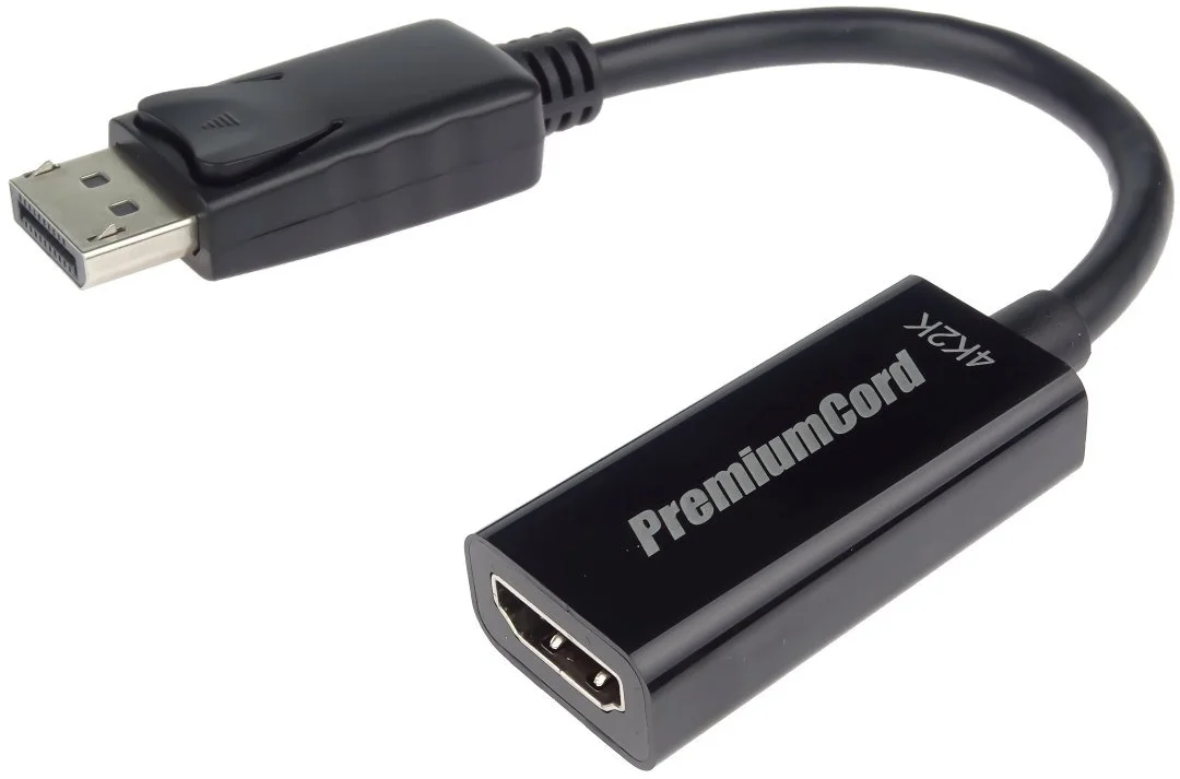 PremiumCord DisplayPort na HDMI samec/samica, podpora 3D, 4K2K@30Hz, 0,2 m