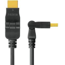 PremiumCord Kabel HDMI A - HDMI A M/M 3m, otočné zlacené konektory