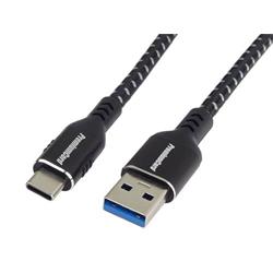 PremiumCord kabel USB-C - USB 3.0 A (USB 3.2 generation 1, 3A, 5Gbit/s) bavlněný oplet a hliníkové konektory 0,5m