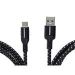 PremiumCord kabel USB-C - USB 3.0 A (USB 3.2 generation 1, 3A, 5Gbit/s) bavlněný oplet a hliníkové konektory 1m