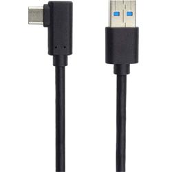 PremiumCord Kabel USB typ C/M zahnutý konektor 90° - USB 3.0 A/M, 1m