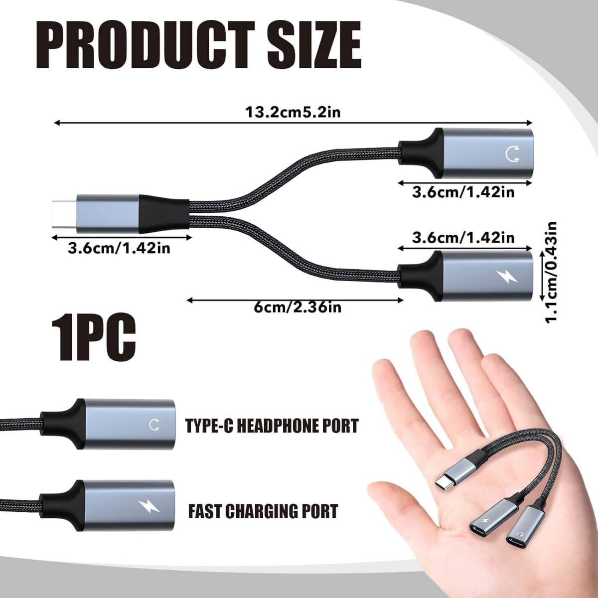 PremiumCord ku31zvuk06 - USB-C redukce 2-in-1