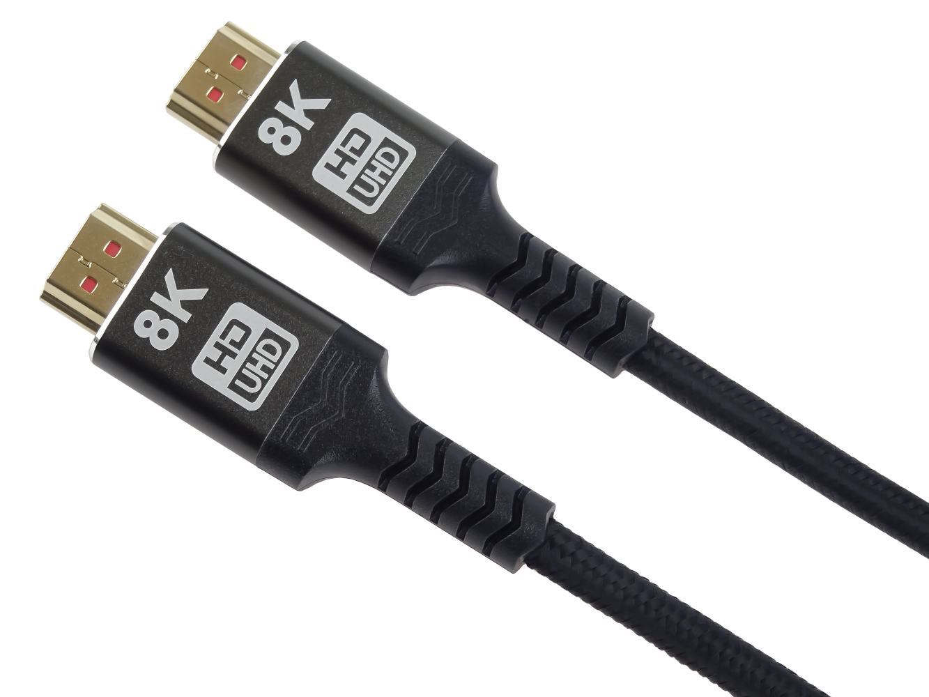 PremiumCord ULTRA HDMI 2.1 High Speed + Ethernet kabel 8K@60Hz,zlacené 1,5m