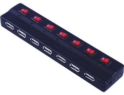 PremiumCord USB 2.0 HUB 7-portový s ext. napájaním a vypínači portov ku2hub7sw