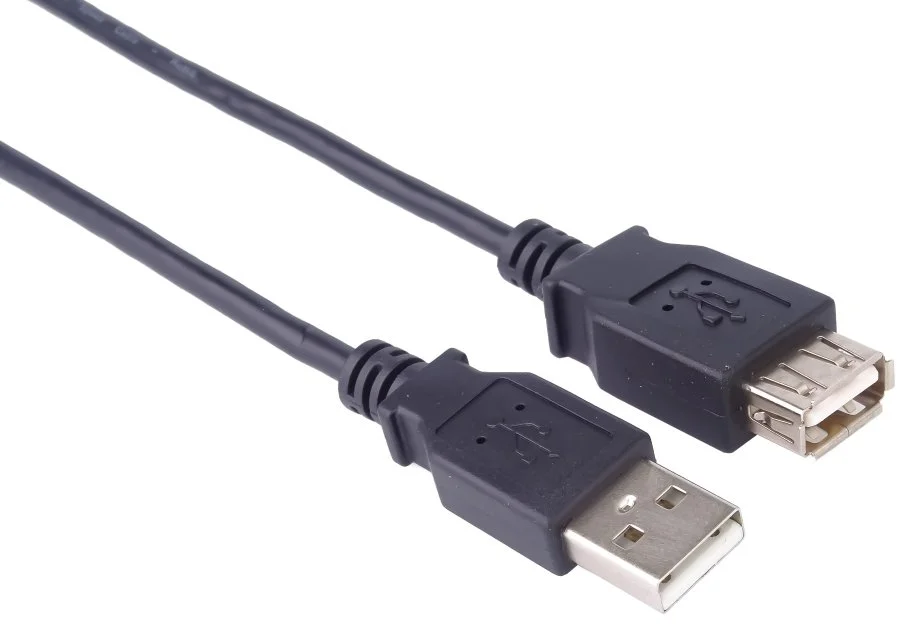 PremiumCord USB 2.0 kabel prodlužovací, A-A, 20cm černá