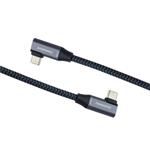 PremiumCord USB-C 2x zahnutý kabel ku31cj3
