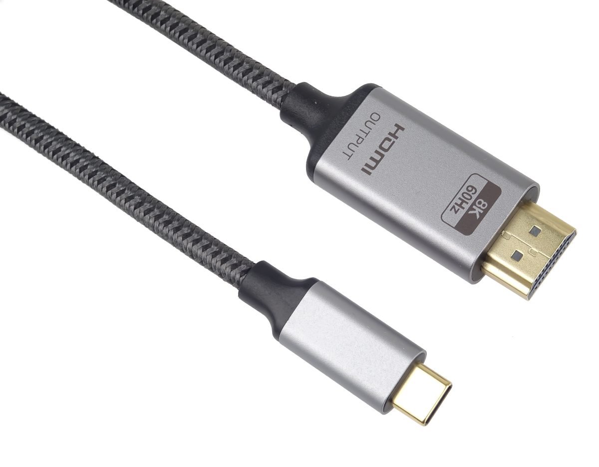 PremiumCord USB-C na HDMI kabel 2m rozlišení obrazu 8K@60Hz,4K@144Hz Aluminium